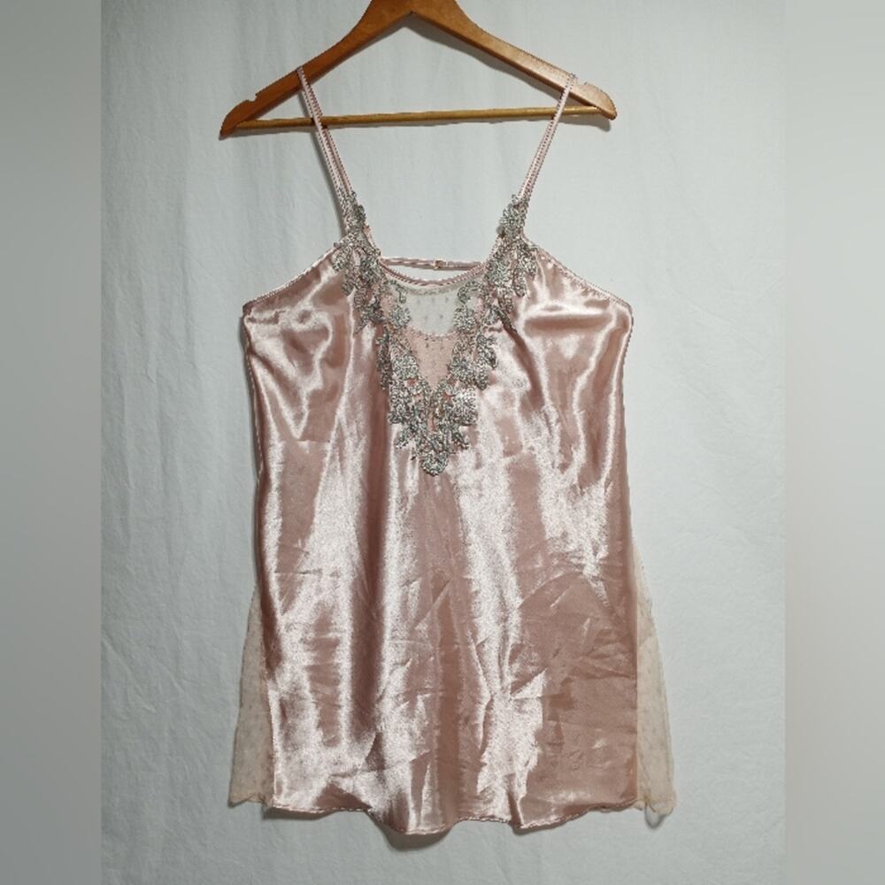 Flora By Flora Nikrooz Pink Lace Lingerie Nightgown Size Large
